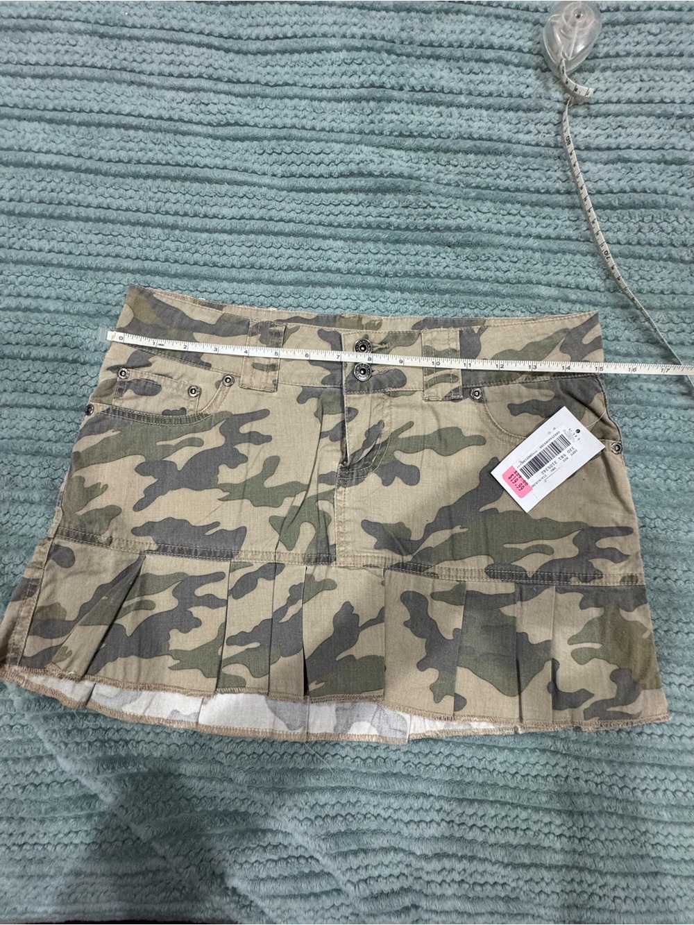 YMI Green Camo Pleated Mini Skirt